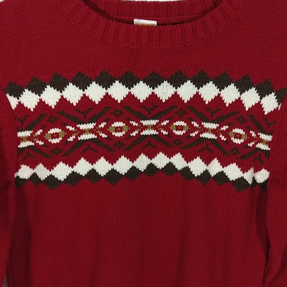 Boys Gymboree Sweater Size 10-12 Maroon Nordic Top - Picture 2 of 8